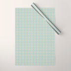 Blue geometric gingham grid art pattern Wrapping Paper Gallery Image 1
