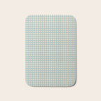 Blue geometric gingham grid art pattern Bath Mat Gallery Image 1