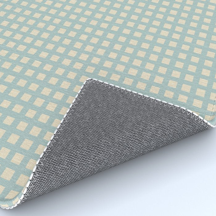 Blue geometric gingham grid art pattern Rug Gallery Image 4