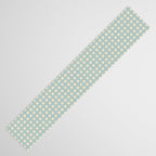 Blue geometric gingham grid art pattern Table Runner Gallery Image 3