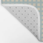 Blue geometric gingham grid art pattern Bath Mat Gallery Image 2
