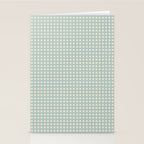 Blue geometric gingham grid art pattern Stationery Card Gallery Image 2