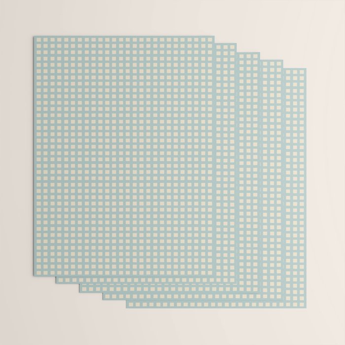 Blue geometric gingham grid art pattern Wrapping Paper Gallery Image 3