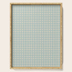 Blue geometric gingham grid art pattern Serving Tray Gallery Image 1