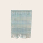 Blue geometric gingham grid art pattern Wall Hanging Gallery Image 1