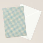 Blue geometric gingham grid art pattern Stationery Card Gallery Image 2