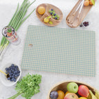 Blue geometric gingham grid art pattern Cutting Board Gallery Image 2