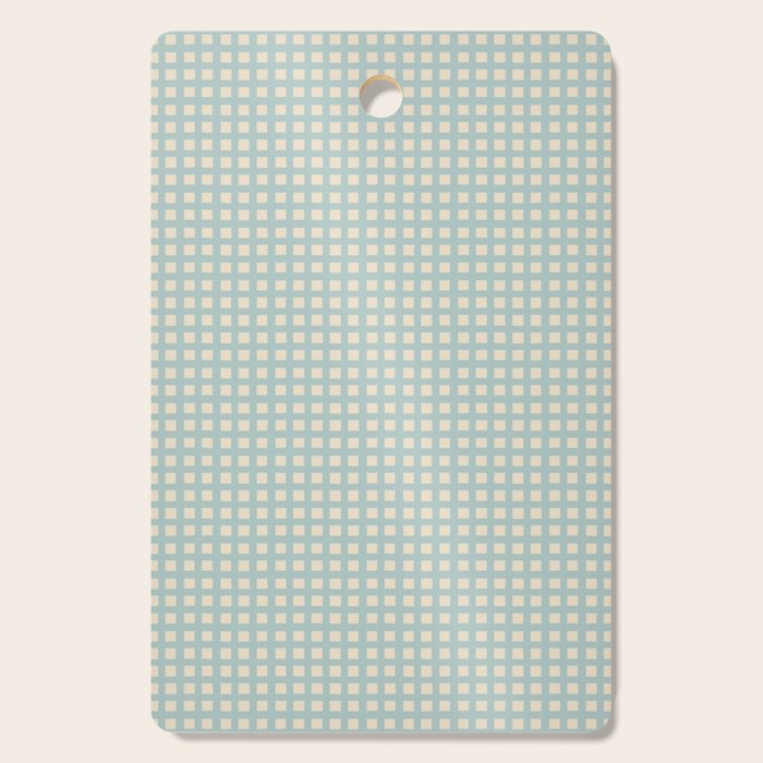 Blue geometric gingham grid art pattern Cutting Board Gallery Image 1