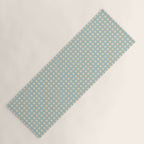 Blue geometric gingham grid art pattern Yoga Mat Gallery Image 1