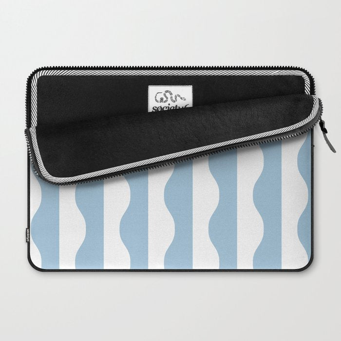 Classic Wavy Stripe Pattern 855 Light Blue Laptop Sleeve Gallery Image 2