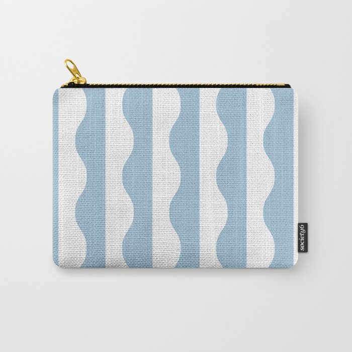 Classic Wavy Stripe Pattern 855 Light Blue Carry All Pouch Gallery Image 1