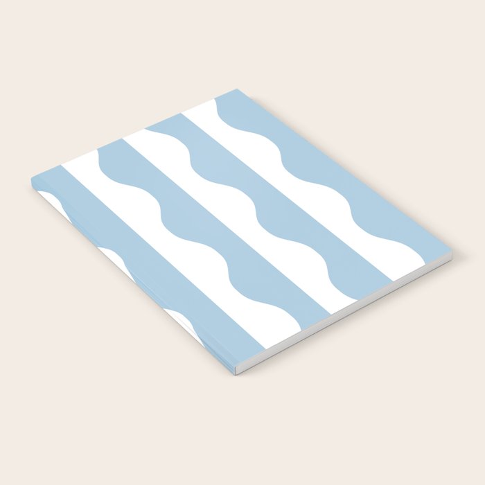 Classic Wavy Stripe Pattern 855 Light Blue Notebook Gallery Image 2