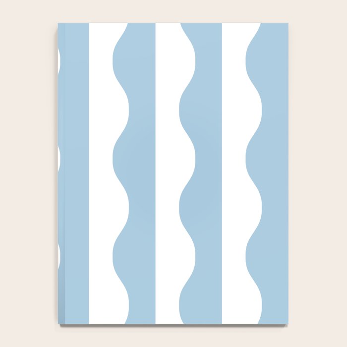 Classic Wavy Stripe Pattern 855 Light Blue Notebook Gallery Image 4