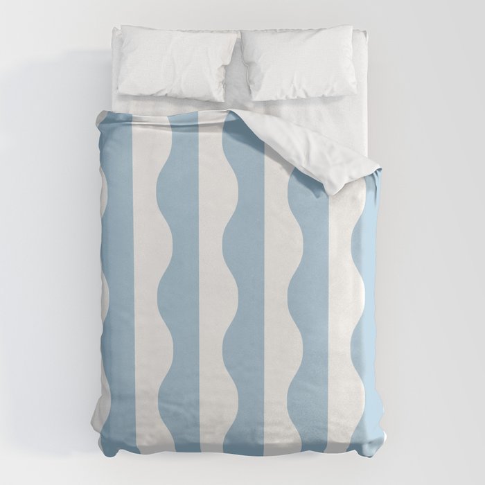 Classic Wavy Stripe Pattern 855 Light Blue Duvet Cover Gallery Image 6