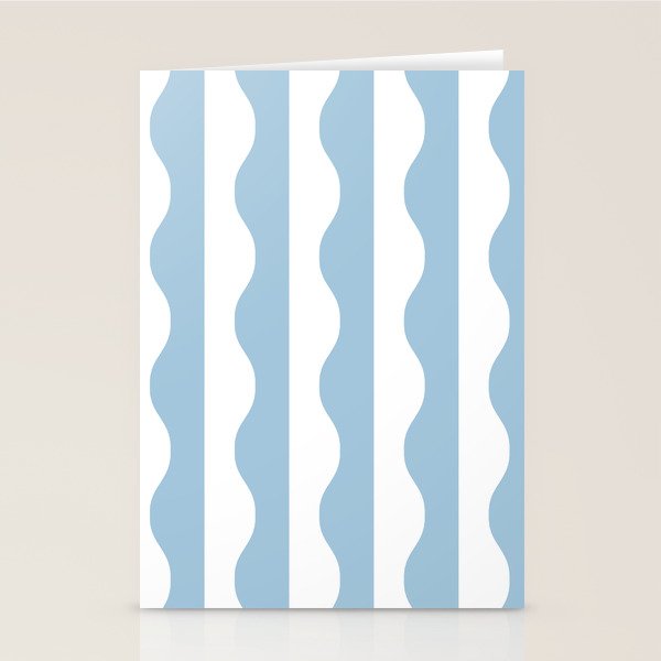 Classic Wavy Stripe Pattern 855 Light Blue Stationery Card Gallery Image 1