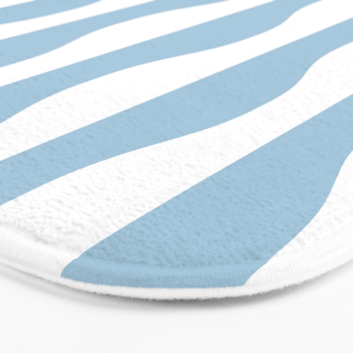 Classic Wavy Stripe Pattern 855 Light Blue Bath Mat Gallery Image 3