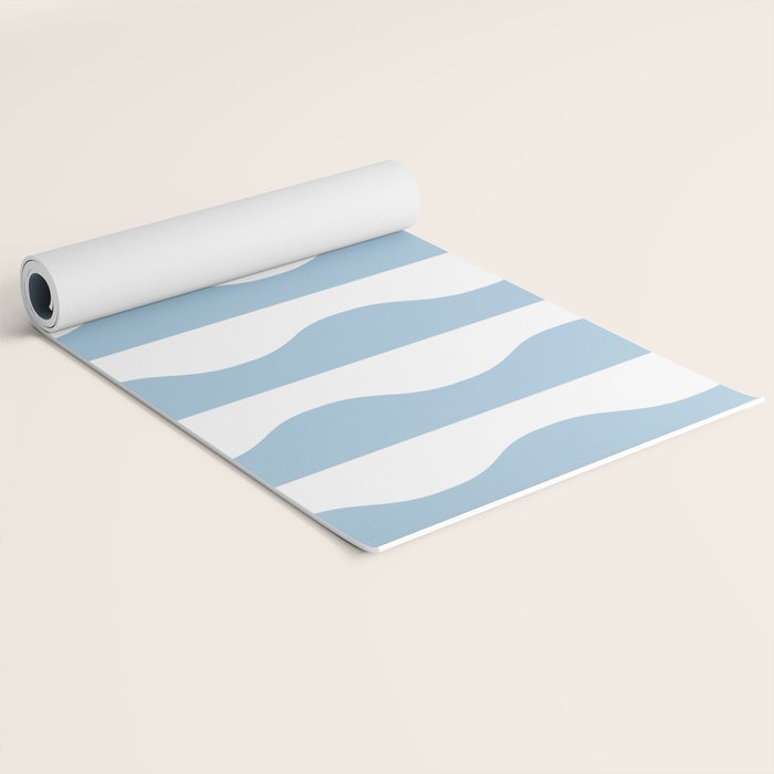 Classic Wavy Stripe Pattern 855 Light Blue Yoga Mat Gallery Image 2