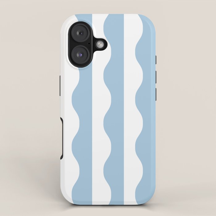 Classic Wavy Stripe Pattern 855 Light Blue iPhone Case Gallery Image 1