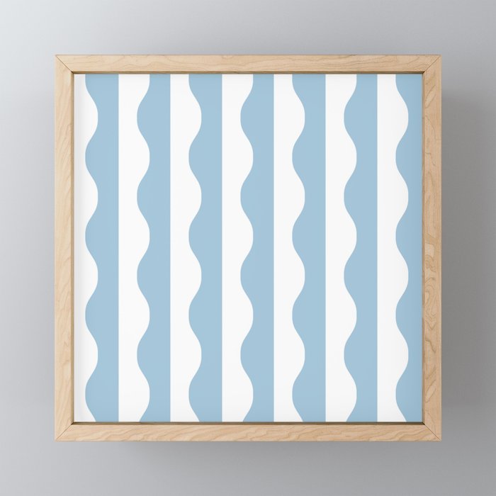 Classic Wavy Stripe Pattern 855 Light Blue Mini Art Print Gallery Image 1