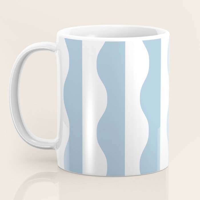 Classic Wavy Stripe Pattern 855 Light Blue Coffee Mug Gallery Image 3