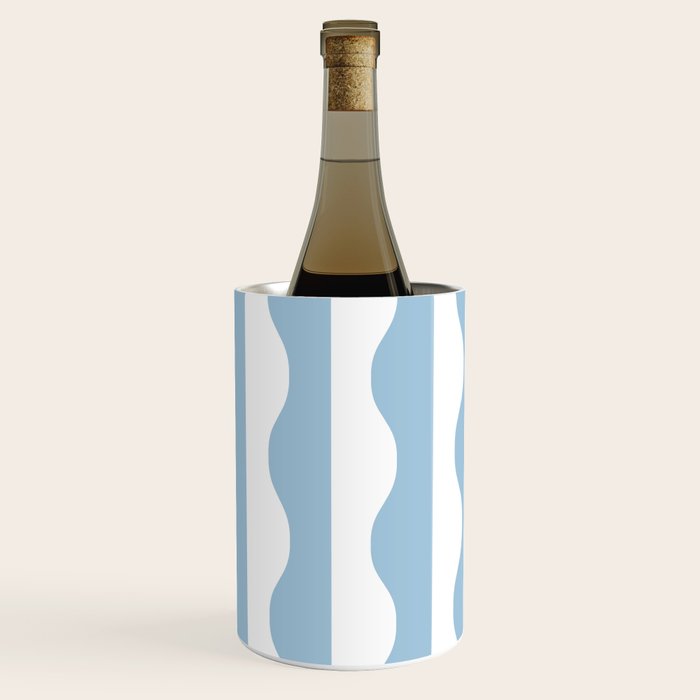 Classic Wavy Stripe Pattern 855 Light Blue Wine Chiller Gallery Image 3