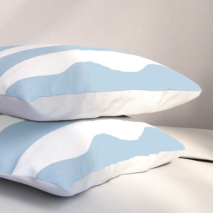 Classic Wavy Stripe Pattern 855 Light Blue Pillow Sham Gallery Image 3
