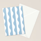 Classic Wavy Stripe Pattern 855 Light Blue Stationery Card Gallery Image 2