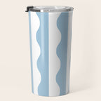 Classic Wavy Stripe Pattern 855 Light Blue Travel Mug Gallery Image 3