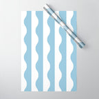 Classic Wavy Stripe Pattern 855 Light Blue Wrapping Paper Gallery Image 1