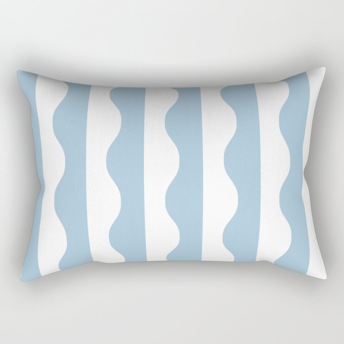 Classic Wavy Stripe Pattern 855 Light Blue Rectangular Pillow Gallery Image 2