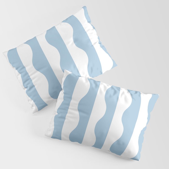 Classic Wavy Stripe Pattern 855 Light Blue Pillow Sham Gallery Image 3