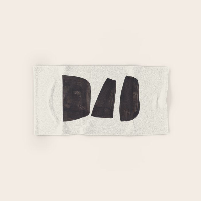 Black & White Minimalist Abstract Shapes Patterns Black Ink Painting Towels Gallery Image 1