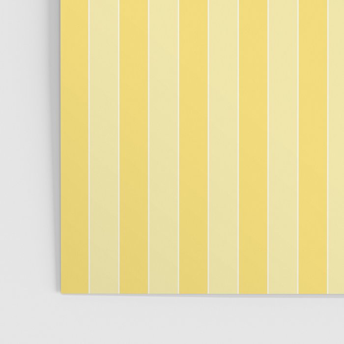Contemporary Cottage Stripes Vertical Pattern in Yellow and White Poster Gallery Image 3