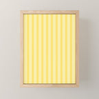 Contemporary Cottage Stripes Vertical Pattern in Yellow and White Mini Art Print Gallery Image 1
