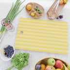 Contemporary Cottage Stripes Vertical Pattern in Yellow and White Cutting Board Gallery Image 2