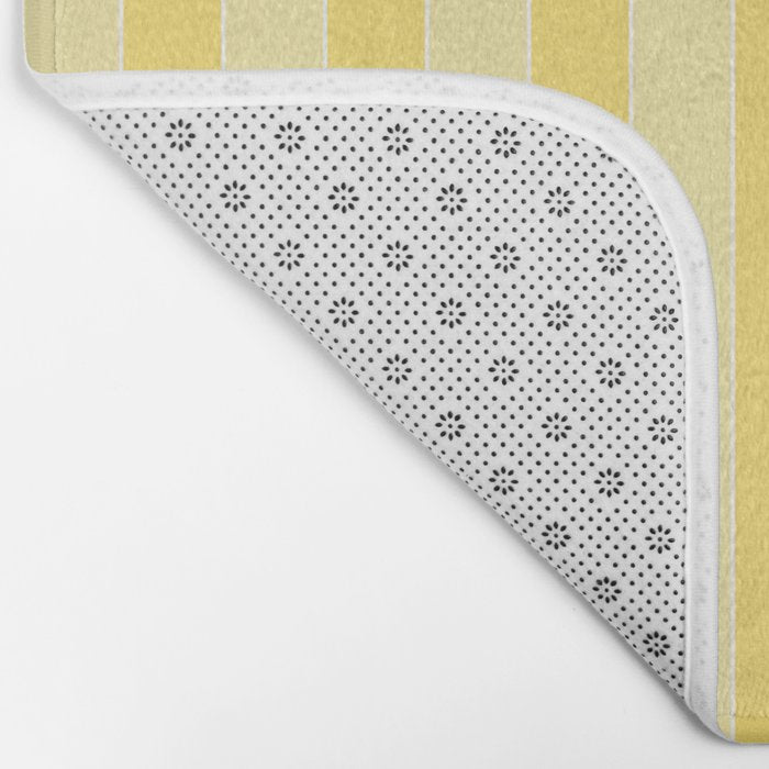 Contemporary Cottage Stripes Vertical Pattern in Yellow and White Bath Mat Gallery Image 2