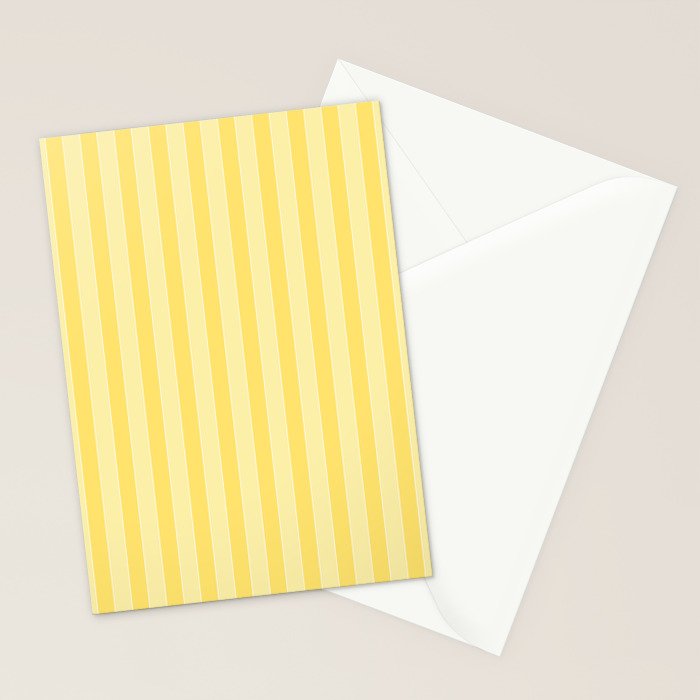 Contemporary Cottage Stripes Vertical Pattern in Yellow and White Stationery Card Gallery Image 2