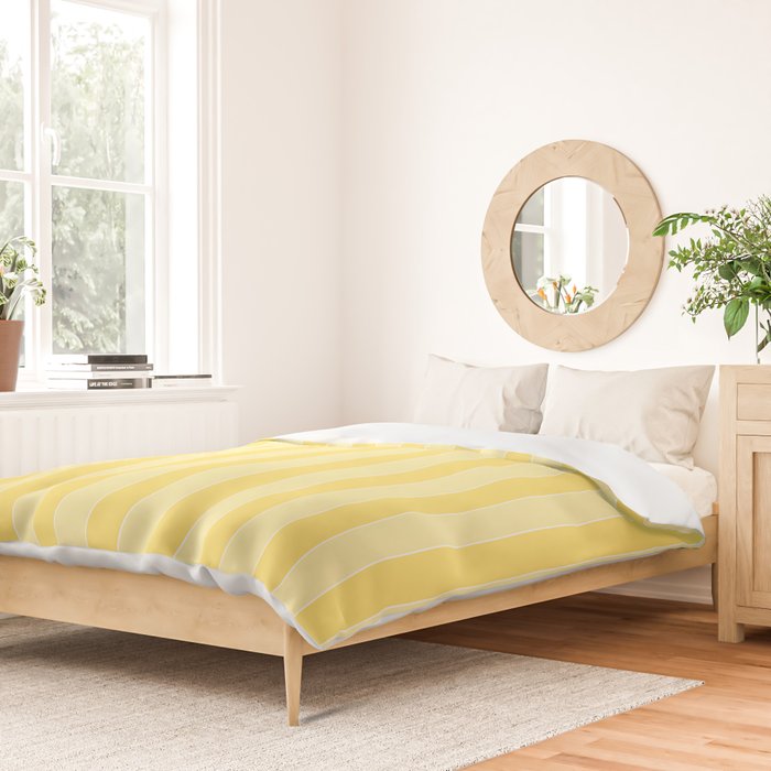 Contemporary Cottage Stripes Vertical Pattern in Yellow and White Duvet Cover Gallery Image 2