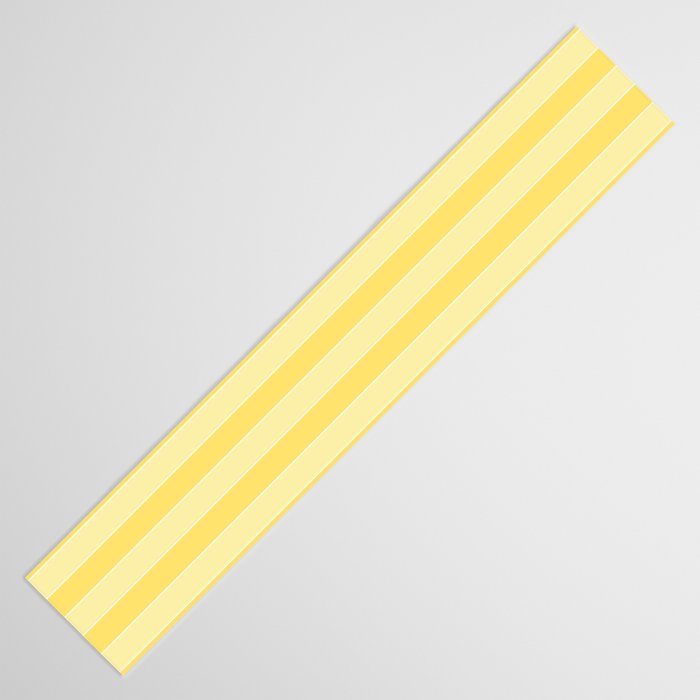 Contemporary Cottage Stripes Vertical Pattern in Yellow and White Table Runner Gallery Image 3
