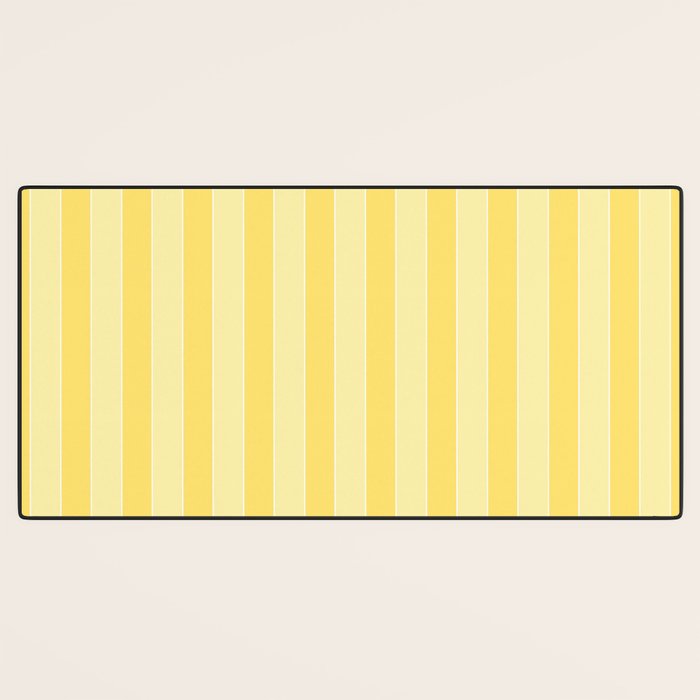 Contemporary Cottage Stripes Vertical Pattern in Yellow and White Desk Mat Gallery Image 3