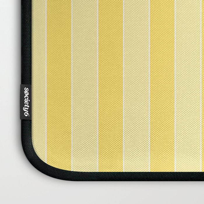 Contemporary Cottage Stripes Vertical Pattern in Yellow and White Laptop Sleeve Gallery Image 3