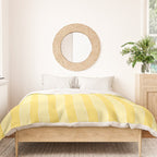 Contemporary Cottage Stripes Vertical Pattern in Yellow and White Duvet Cover Gallery Image 3
