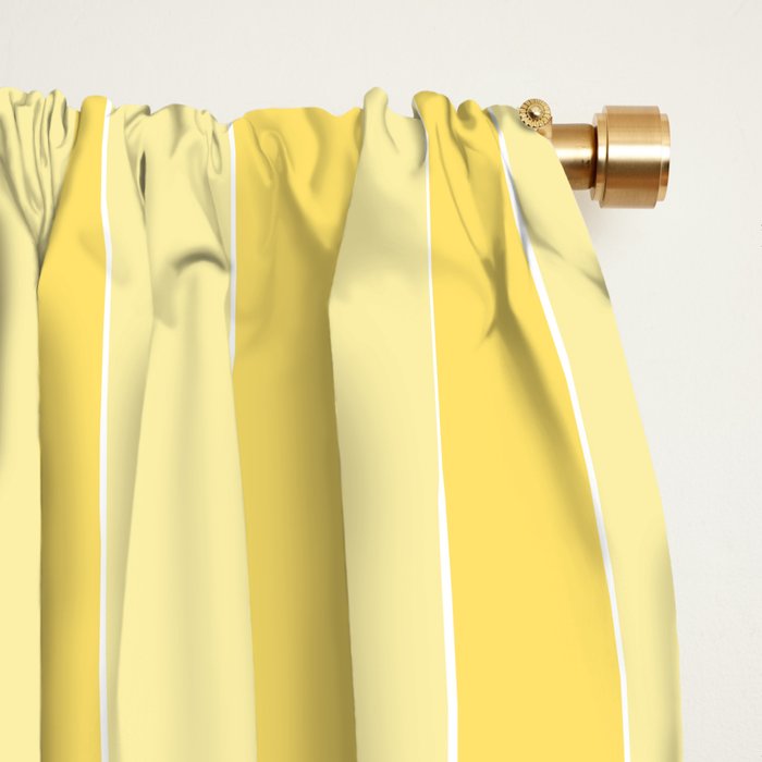 Contemporary Cottage Stripes Vertical Pattern in Yellow and White Window Curtain Gallery Image 2