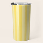 Contemporary Cottage Stripes Vertical Pattern in Yellow and White Travel Mug Gallery Image 3
