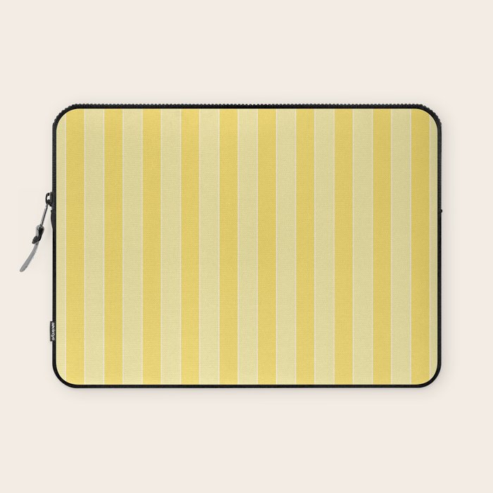 Contemporary Cottage Stripes Vertical Pattern in Yellow and White Laptop Sleeve Gallery Image 1