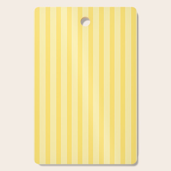 Contemporary Cottage Stripes Vertical Pattern in Yellow and White Cutting Board Gallery Image 1