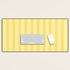 Contemporary Cottage Stripes Vertical Pattern in Yellow and White Desk Mat Gallery Image 1