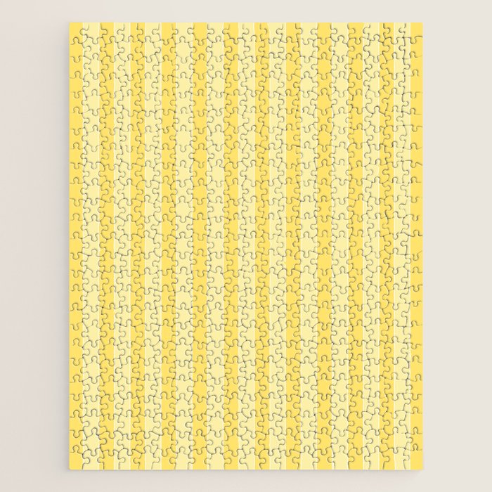 Contemporary Cottage Stripes Vertical Pattern in Yellow and White Jigsaw Puzzle Gallery Image 1