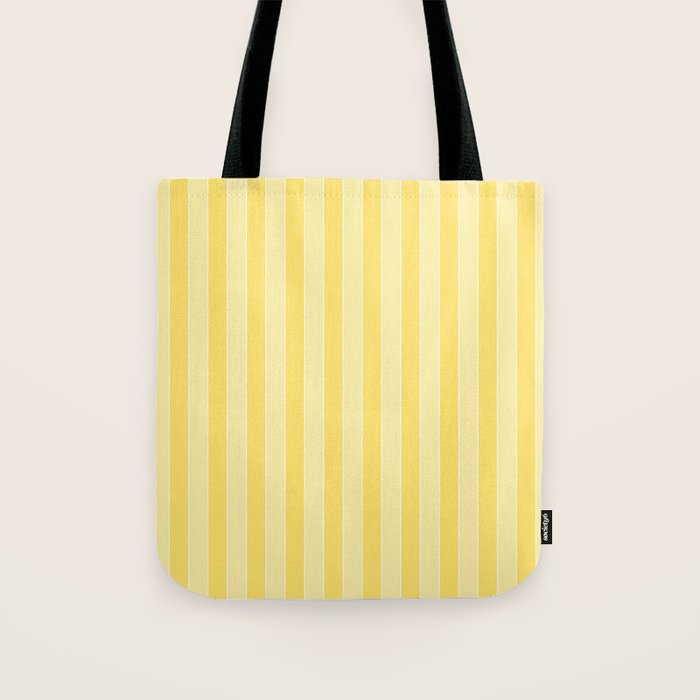 Contemporary Cottage Stripes Vertical Pattern in Yellow and White Tote Bag Gallery Image 1