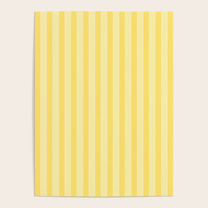 Contemporary Cottage Stripes Vertical Pattern in Yellow and White Poster Gallery Image 1